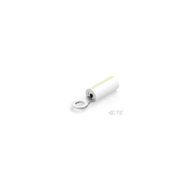 Te Connectivity Ring Terminal, #4 Stud Size, 24 AWG, PVF2 Insulated, Bare 696420-2 - main